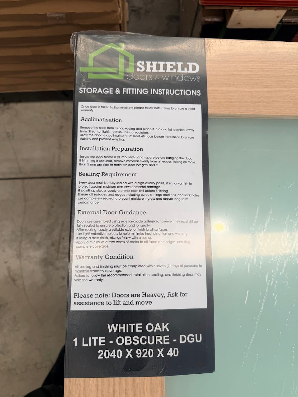 White Oak Double Glazed Entry Door