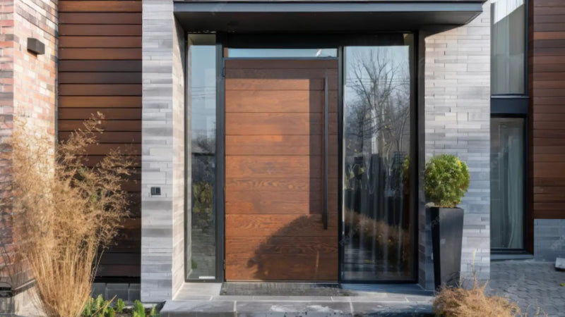 White Mexicano Half Lite Front Door | Modern Entry Door