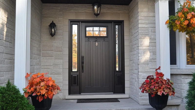 chocolate brown Meranti 2P2L Entrance Doors for Style and Security from shielddoors&windows