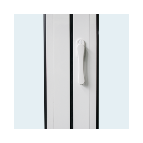 WhiteBifold window with black stripes and a handle on a white background