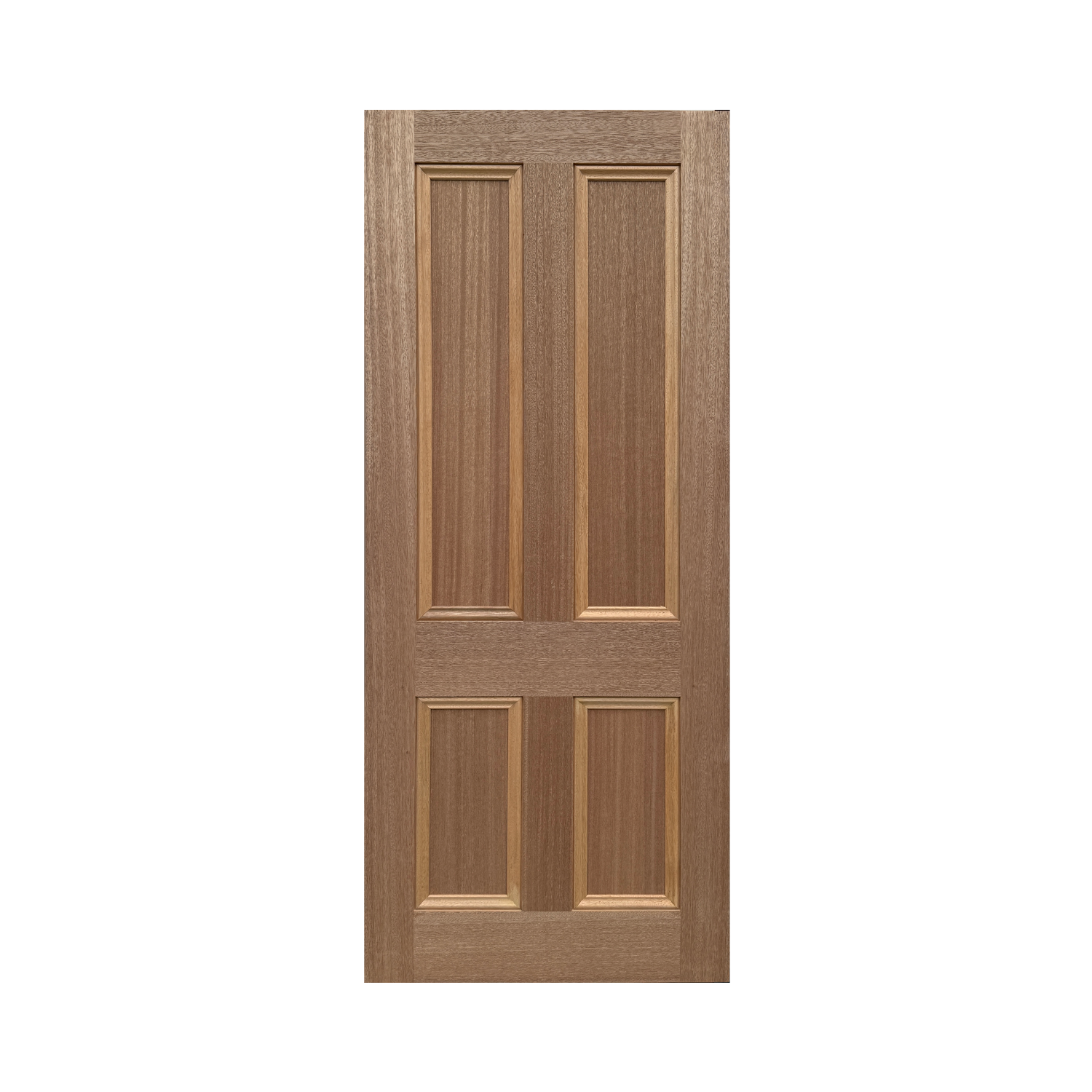 Meranti timber entry doors 4 panel front view