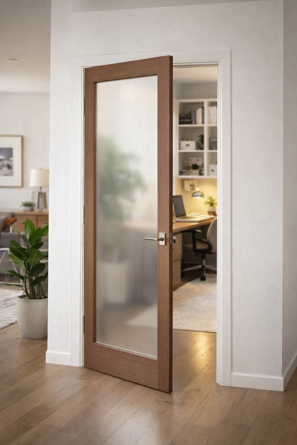 1 Lite Timber And Glass Internal Door -  Meranti