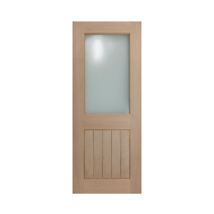 Half Lite Front Timber Door - White Mexicano - Shield Doors & Windows