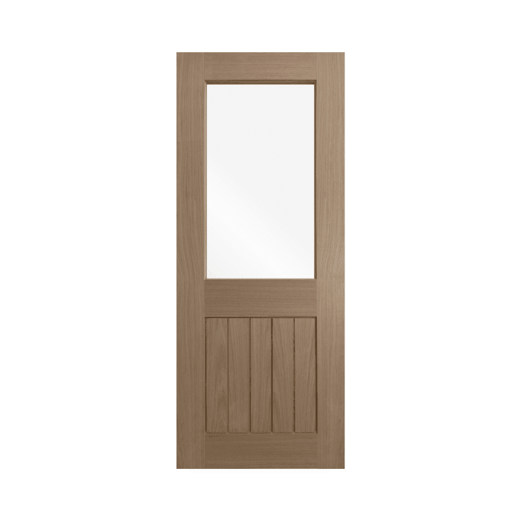 Half Lite Front Timber Door - White Mexicano - Shield Doors & Windows