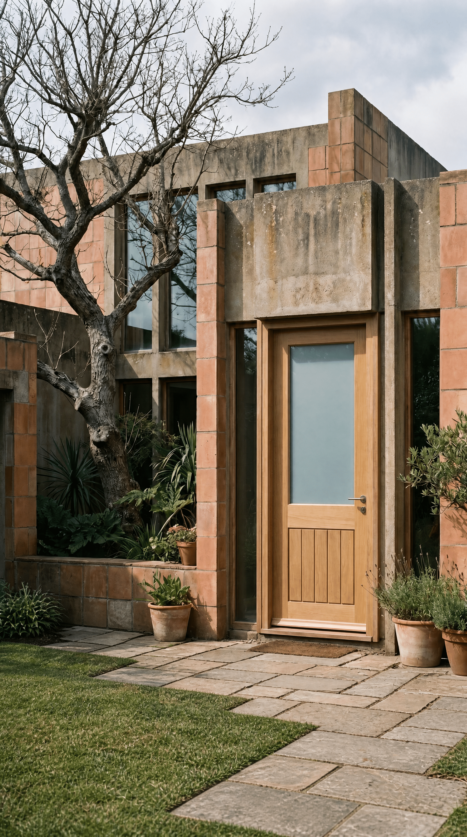 Half Lite Front Timber Door - White Mexicano - Shield Doors & Windows