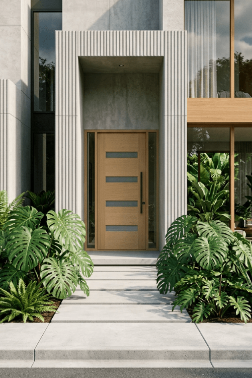 Timber and Glass Front Door - Mailbu - Shield Doors & Windows